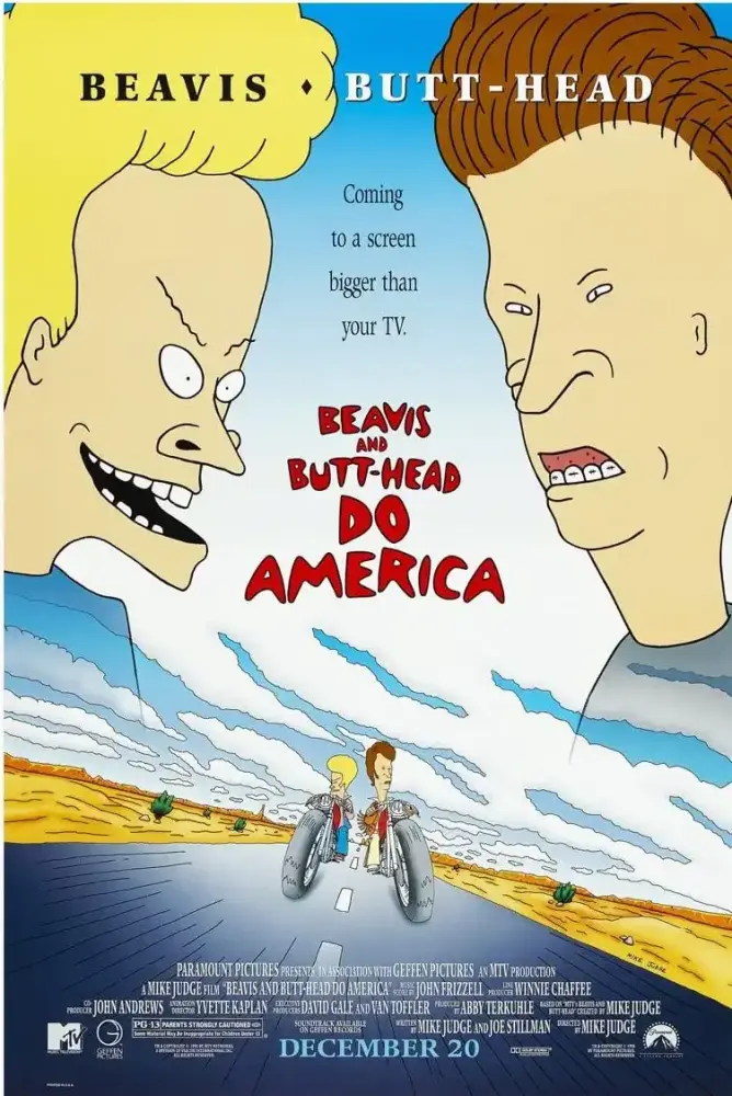 Cartel ampliado de Beavis y Butt-head recorren América