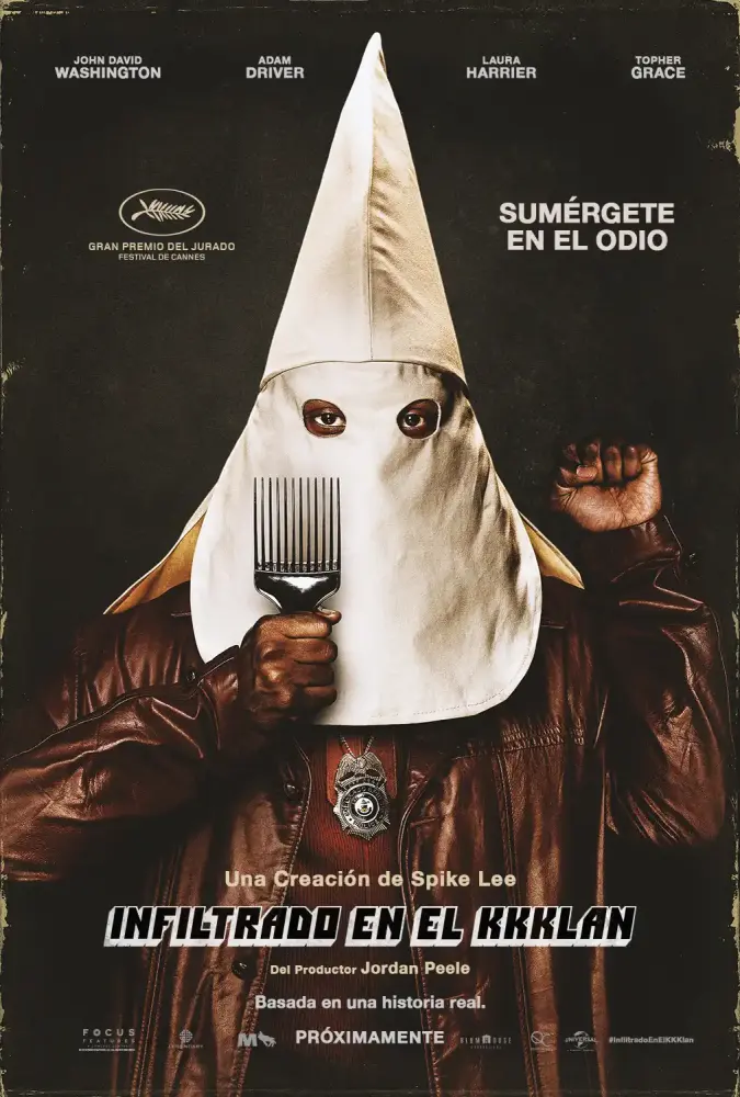 Cartel ampliado de Infiltrado en el KKKlan