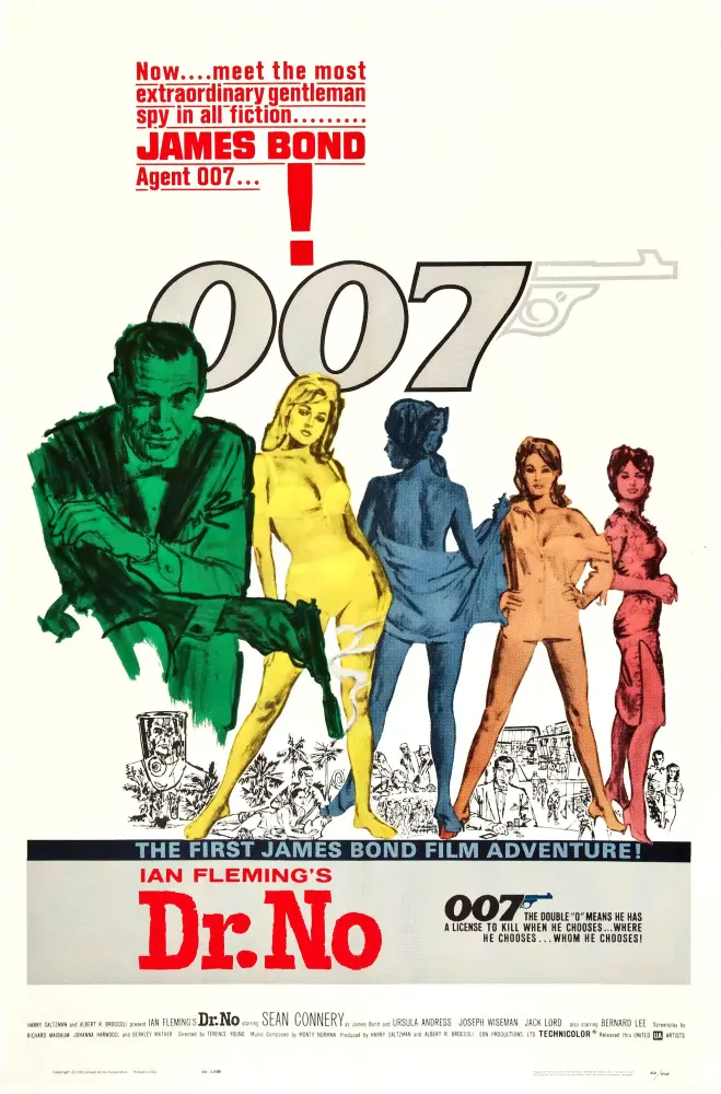 Cartel ampliado de James Bond contra el doctor No