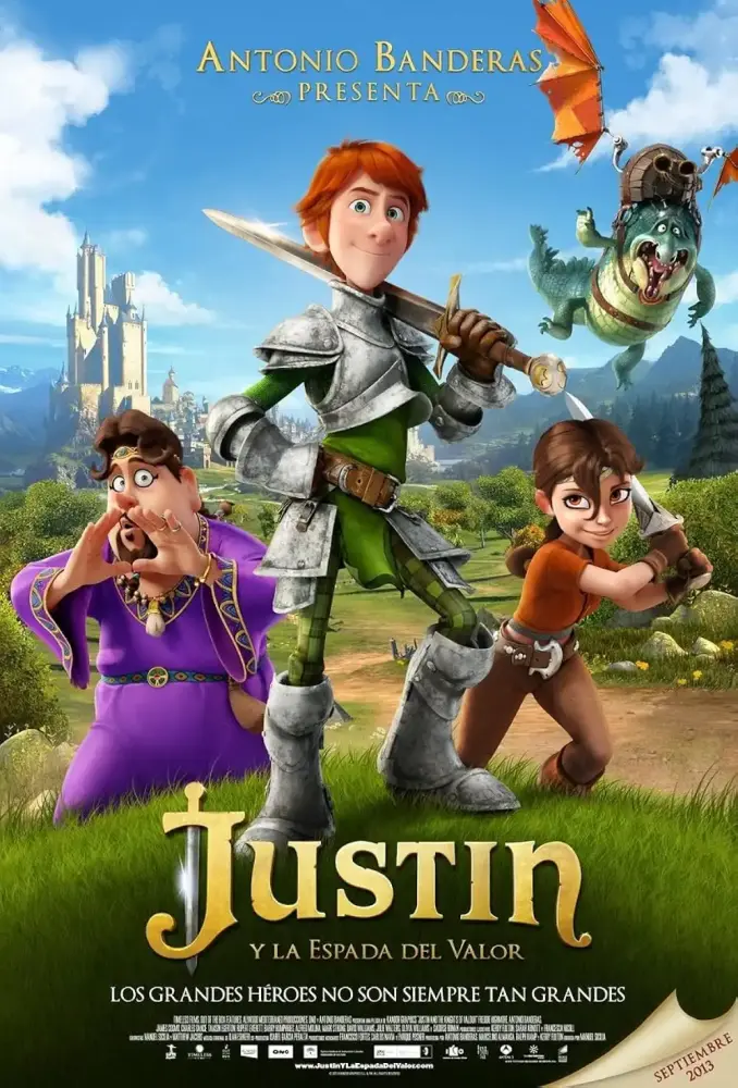 Cartel ampliado de Justin y la espada del valor