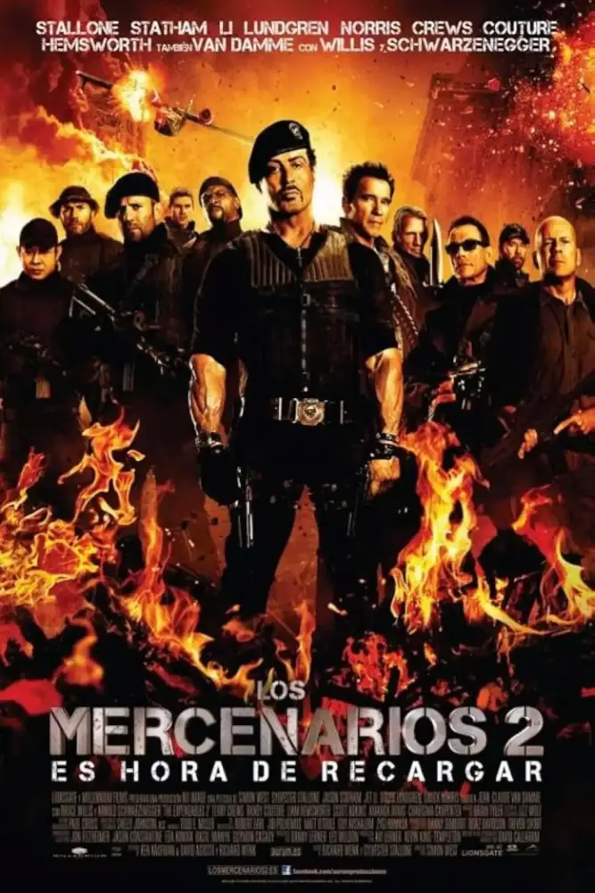Cartel ampliado de Los mercenarios 2