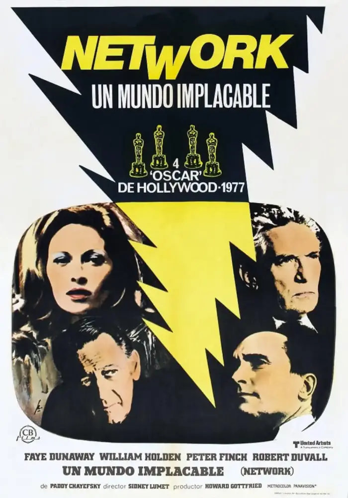 Cartel ampliado de Network, un mundo implacable