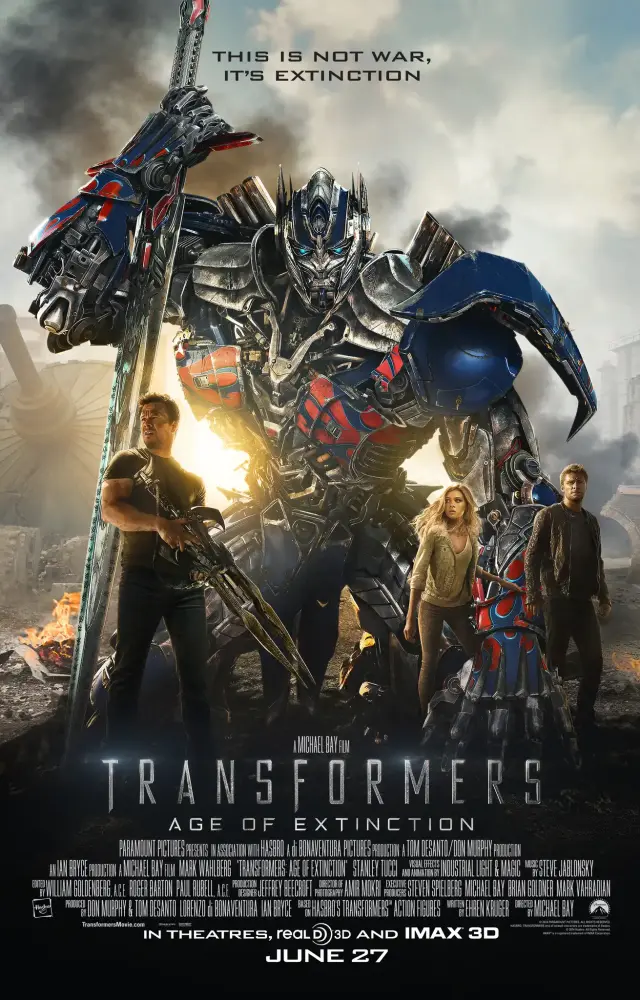 Cartel ampliado de Transformers: La era de la extinción